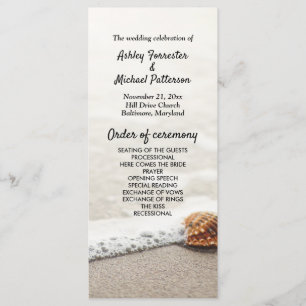 Beach Waves Wedding Program Programme