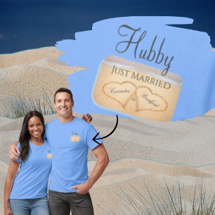 Beach wedding 2 hearts in the sand T-Shirt