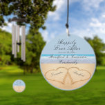 Beach Wedding 2 Hearts in the Sand  Wedding  Wind Chime<br><div class="desc">Dusty Blue Beach Wedding 2 Hearts in the Sand  Wedding Newlywed, wedding,  anniversary gift</div>