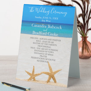 Beach Wedding 2 Starfish in Sand Wedding  Hand Fan