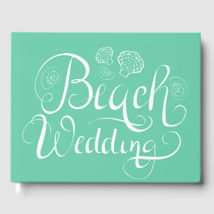 Beach Wedding   Add Your Text Guest Book