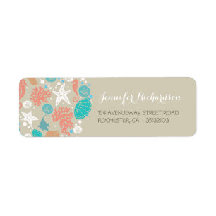 beach wedding address labels