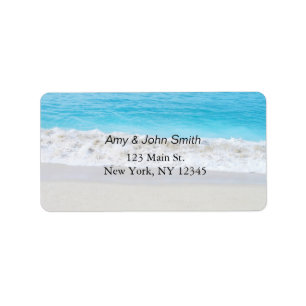 Beach wedding address labels beach1