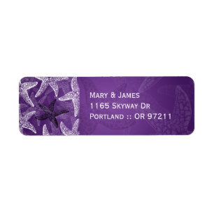 Beach Wedding  Address Starfish Purple