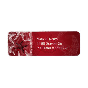 Beach Wedding  Address Starfish Red