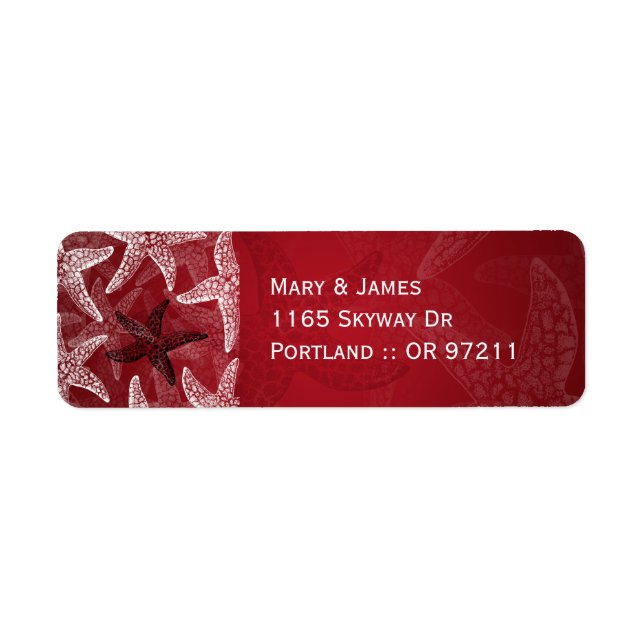 Beach Wedding  Address Starfish Red (Front)