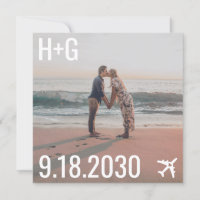 Beach Wedding Aeroplane Destination Square Photo