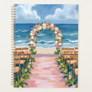 Beach Wedding Aisle Floral Watercolor Planner