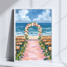Beach Wedding Aisle Floral Watercolor