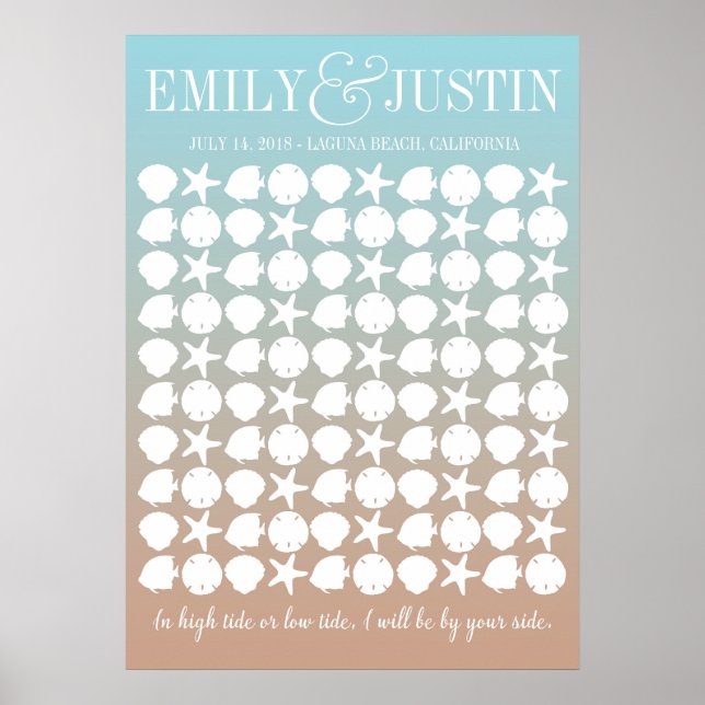 Beach Wedding Alternate Guestbook Poster 20x28 (Front)