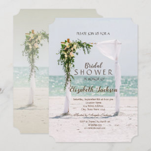 Beach Wedding Arbor Floral Bridal Shower Invitation