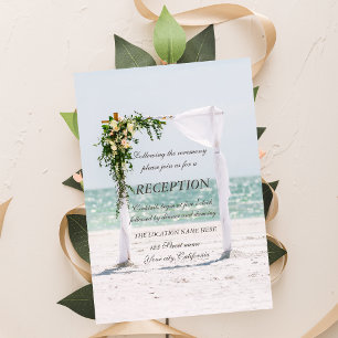 Beach Wedding Arbor Floral Reception Invitation