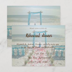 Beach Wedding Arbor Rehearsal Dinner Invitation