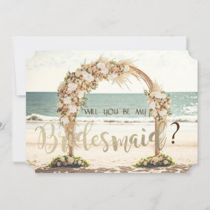 Beach Wedding Arbor Roses Bridesmaid Card