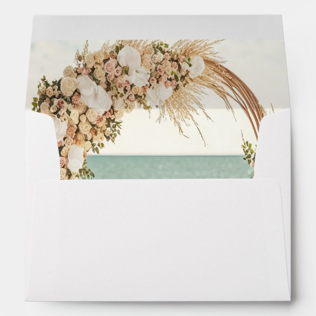 Beach Wedding Arbor Roses Envelope (Back (Bottom))