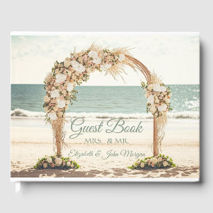 Beach Wedding Arbor Roses Guest Book