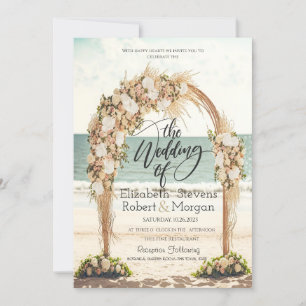 Beach Wedding Arbor Roses Wedding Invitation