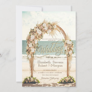 Beach Wedding Arbor Roses Wedding Invitation