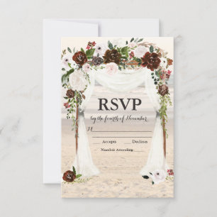 Beach Wedding Arbor RSVP card