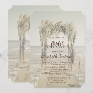 Beach Wedding Arch Bridal Shower  Invitation