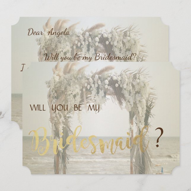 Beach Wedding Arch Bridesmaid Card (Front/Back)