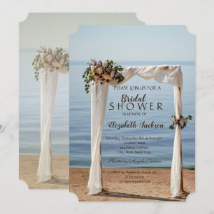 Beach Wedding Arch Floral Bridal Shower Invitation