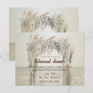 Beach Wedding Arch Rehearsal Dinner Invitation
