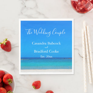 Beach Wedding Blue Ocean  Napkins
