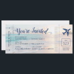 Beach Wedding Boarding Pass All-In-One Invitation<br><div class="desc">A boarding pass plane ticket beach destination wedding invitation card with a beautiful sunset on a sandy ocean beach with turquoise waters that allows you to simply send one card with all the related event information, hotel accommodation, and travel details, plus website and qr code for online rsvp collection. Click...</div>