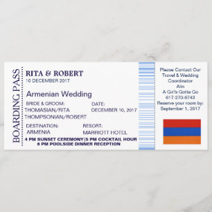 Beach Wedding   Boarding Pass Ticket-Destination Invitation