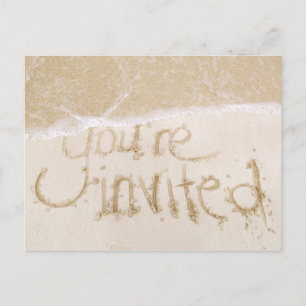 Beach Wedding Bridal Shower Invitation--Sand & Sea Invitation Postcard