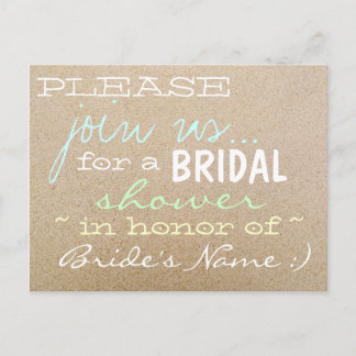 Beach Wedding/Bridal Shower Invitations in Sand