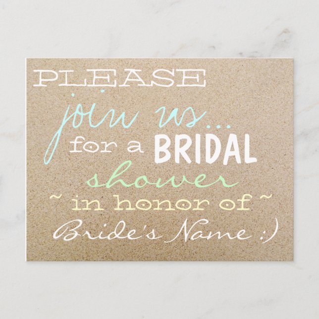 Beach Wedding/Bridal Shower Invitations in Sand (Front)