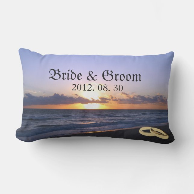 Beach Wedding Bride & Groom Keepsake Personalised Outdoor Cushion (Front)