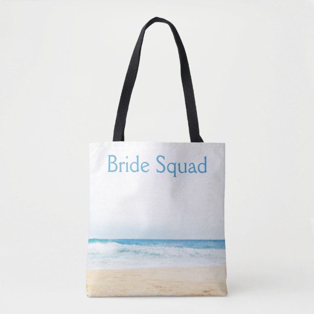 Beach Wedding Bridesmaid Bride Squad  Tote Bag (Front)