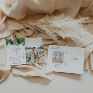 Beach Wedding Calendar Save The Date Photo  Postcard