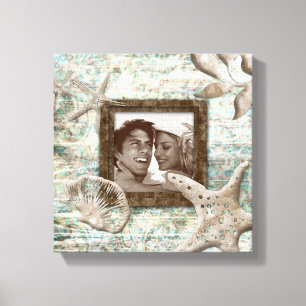 Beach Wedding Canvas Print Photo Template Sand