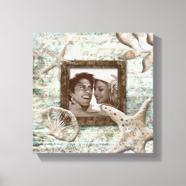 Beach Wedding Canvas Print Photo Template Sand (Front)