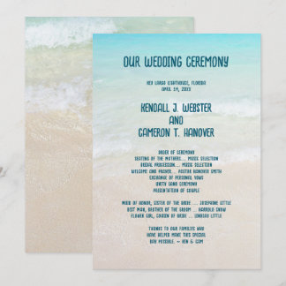 Beach Wedding Ceremony Program Template