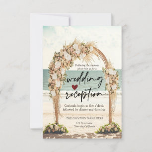 Beach Wedding Chic Arbor Roses Reception Invitation