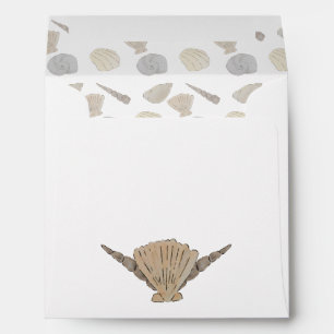 Beach Wedding Coastal Shells Envelope