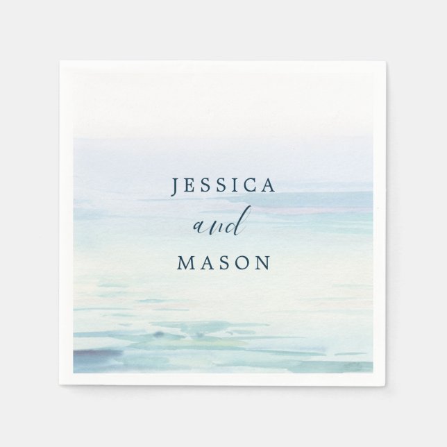 Beach Wedding Cocktail Napkin (Front)