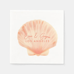 Beach wedding cocktail napkin