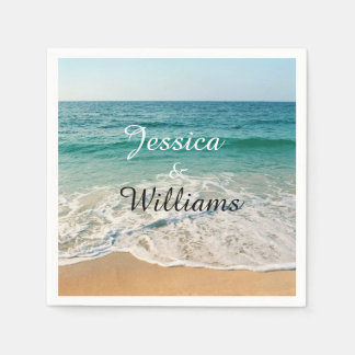 Beach Wedding Cocktail Napkin