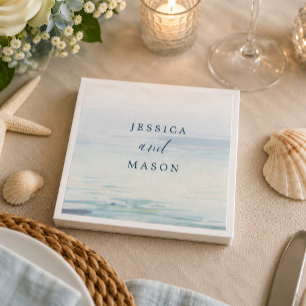 Beach Wedding Cocktail Napkin