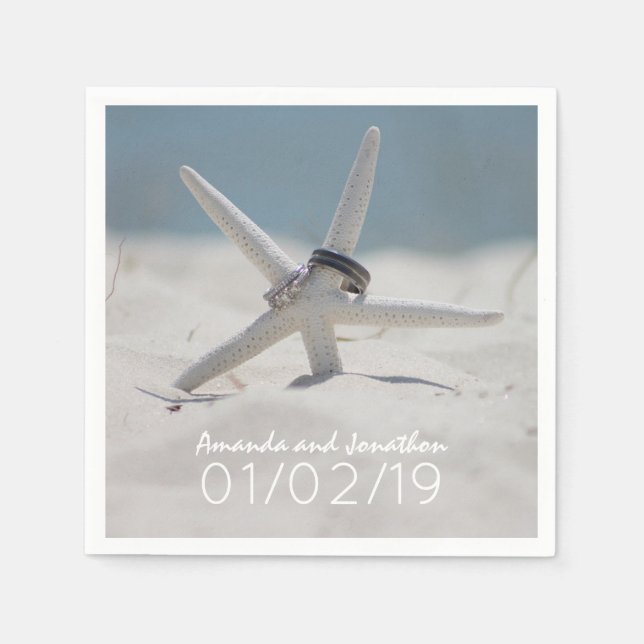 Beach Wedding coordinated Suite Napkin (Front)