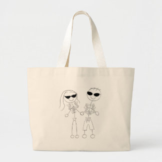 Beach Wedding Couple Large Tote Bag