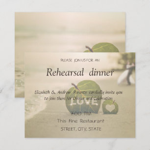 Beach Wedding Couple, Love  Rehearsal Dinner Invitation