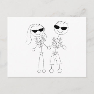 Beach Wedding Couple Postcard