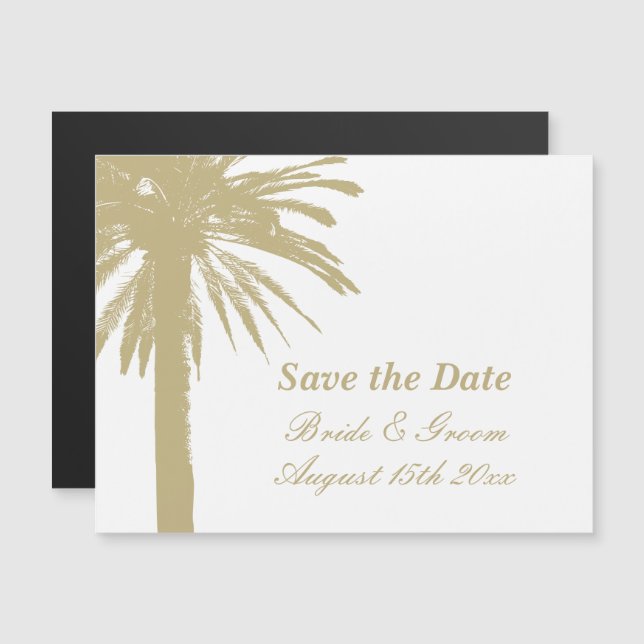 Beach wedding custom magnetic save the date card (Front/Back)
